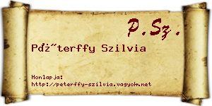 Péterffy Szilvia névjegykártya