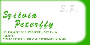 szilvia peterffy business card